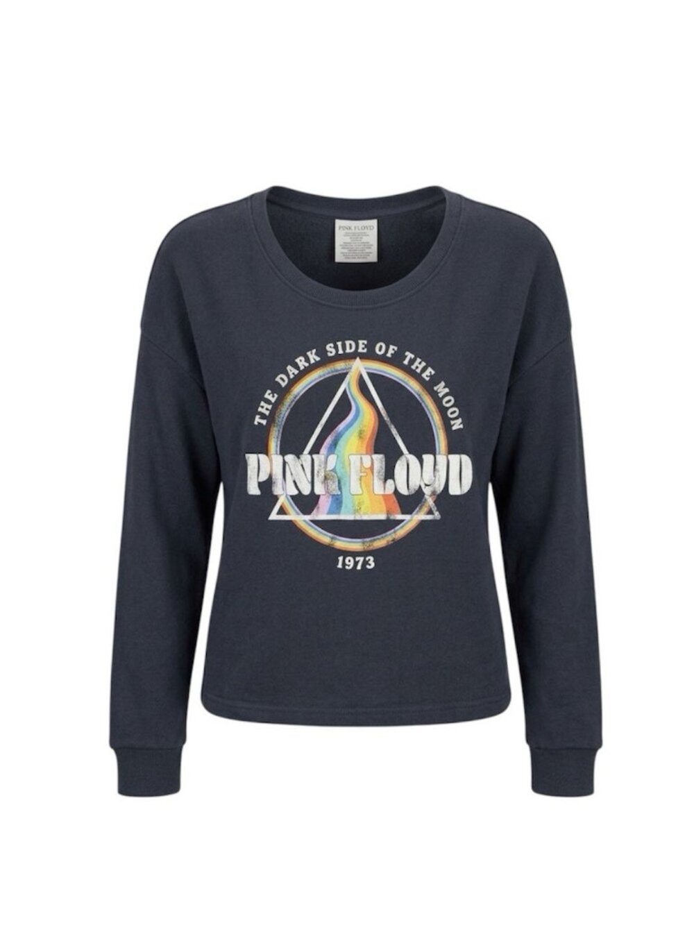 Grayson Social Pink Floyd Dark Side Of The Moon Cropped Sweatshirt Girls L 10/12